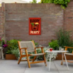 Cocktail - Art - Rood Tuinposter op houten frame 2 cm dik klein -sfeer3