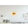 Vis - Oranje - Strepen textielposter latten blank klein -kinderkamer