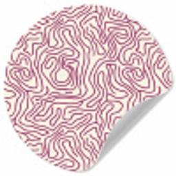 Kronkelende lijn - Magenta - Crème Wandcirkel behangsticker klein 186 -3d