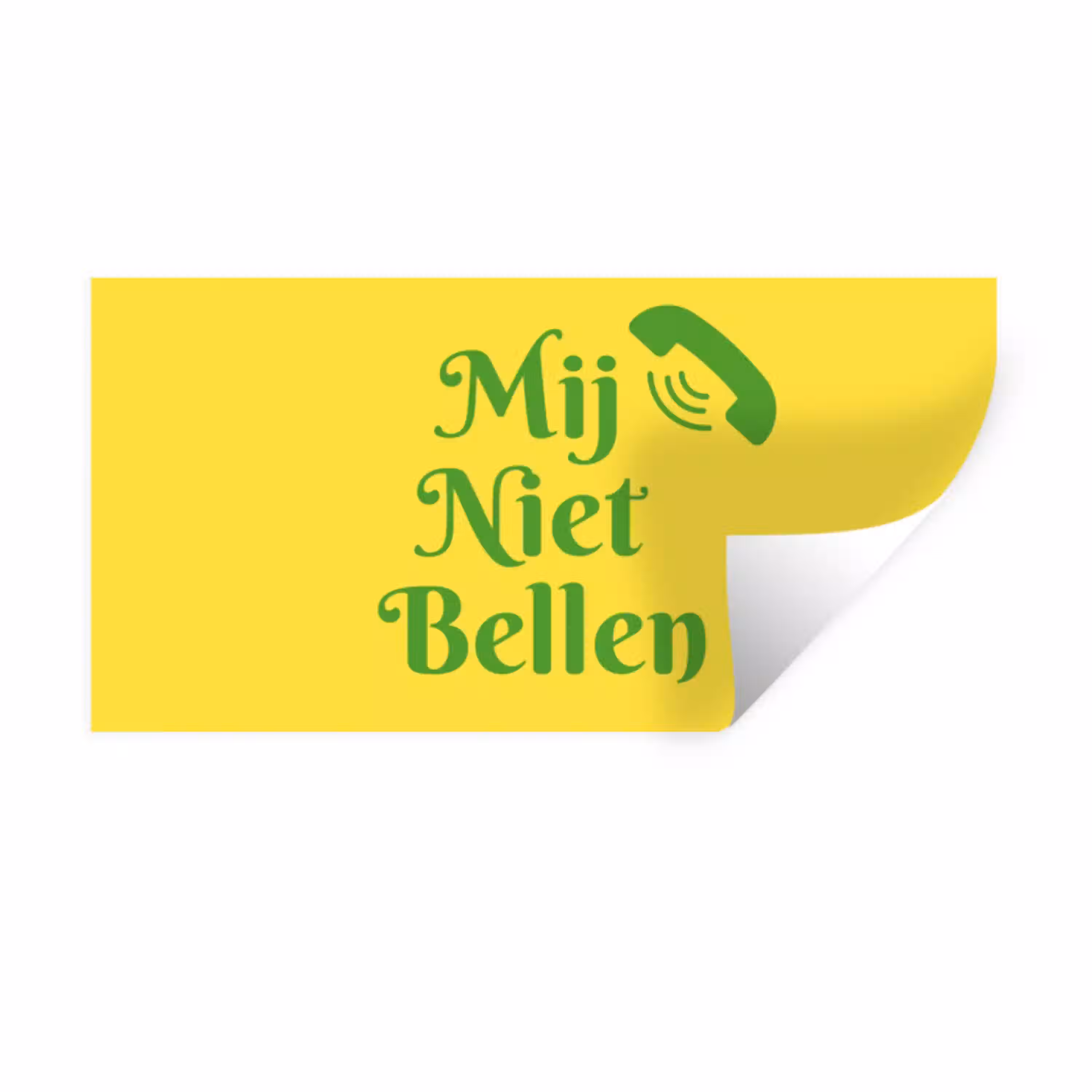 Mij niet bellen - Telefoon - Geel Muursticker klein -3d