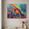 Koraal - Schildpad - Abstract - Water Textielframe zwart klein -sfeer2