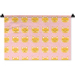 Katten - Patroon - Roze Wandkleed katoen klein 269 -zz3d