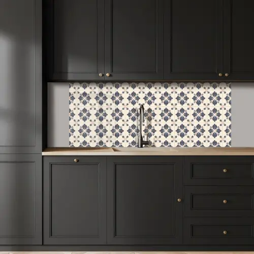 Bladvorm - Klassiek - Kleurrijk keuken achterwand 2 middel 871 -sfeer1