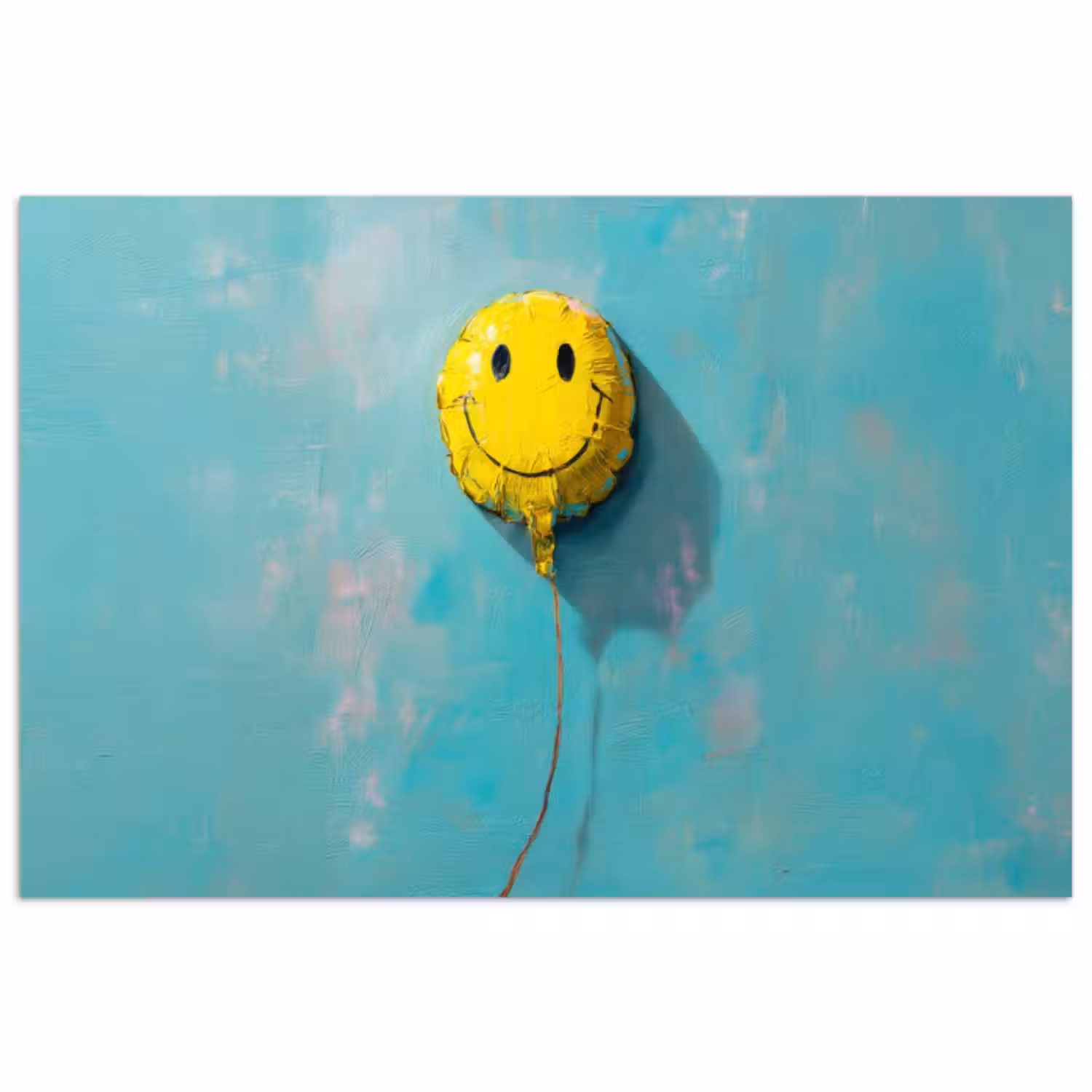 Poster - Luftballon - Gelb - Smiley