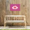Girl power - Wolk - Roze Tuinposter op houten frame 2 cm dik klein -sfeer4