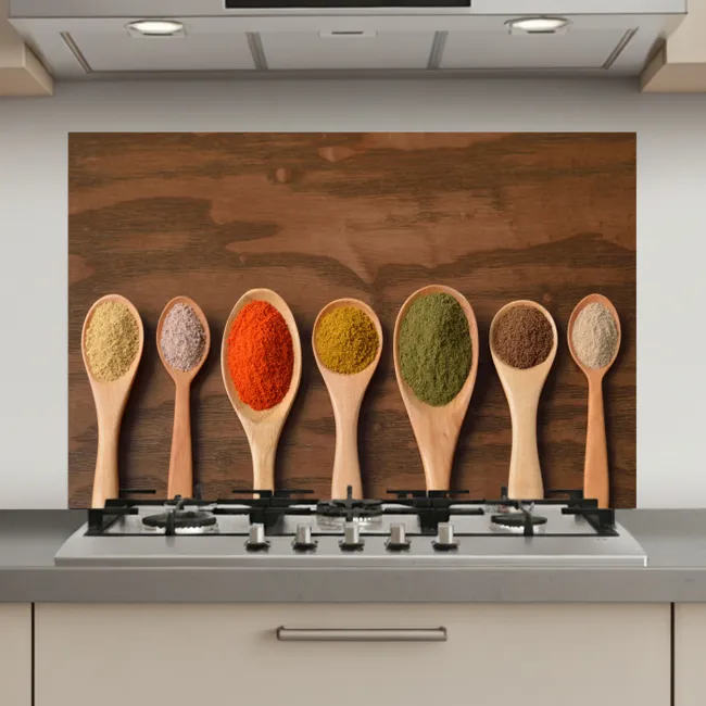 Pollepel - Kruiden - Eten - Specerijen - Tafel keuken achterwand spatscherm klein -3d_website