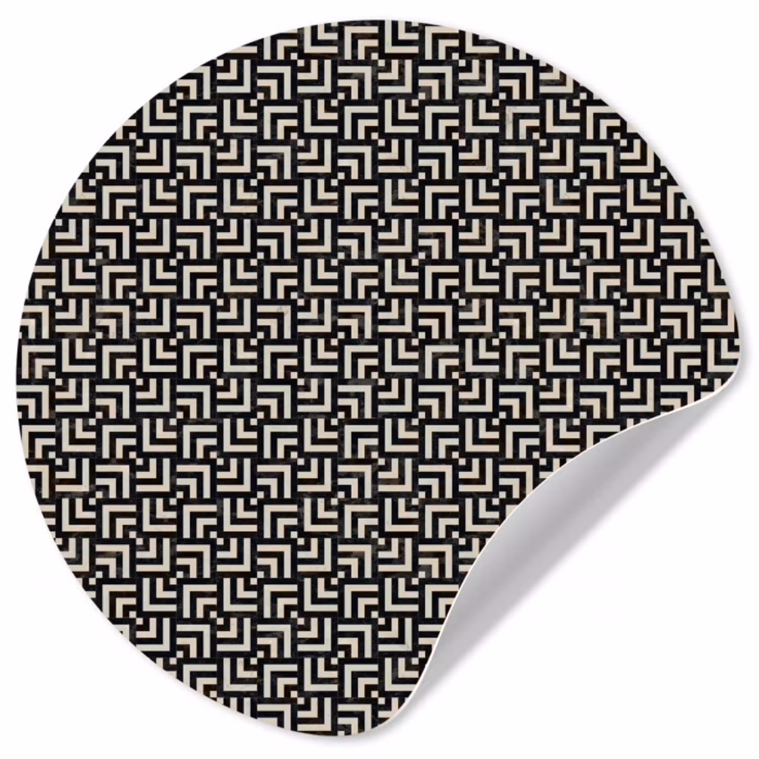 Patroon - Marmer - Zwart Wandcirkel behangsticker klein 186 -3d
