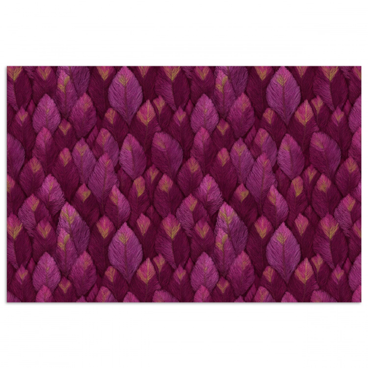 Bladeren - Patroon - Burgundy poster papier klein 62 -3d