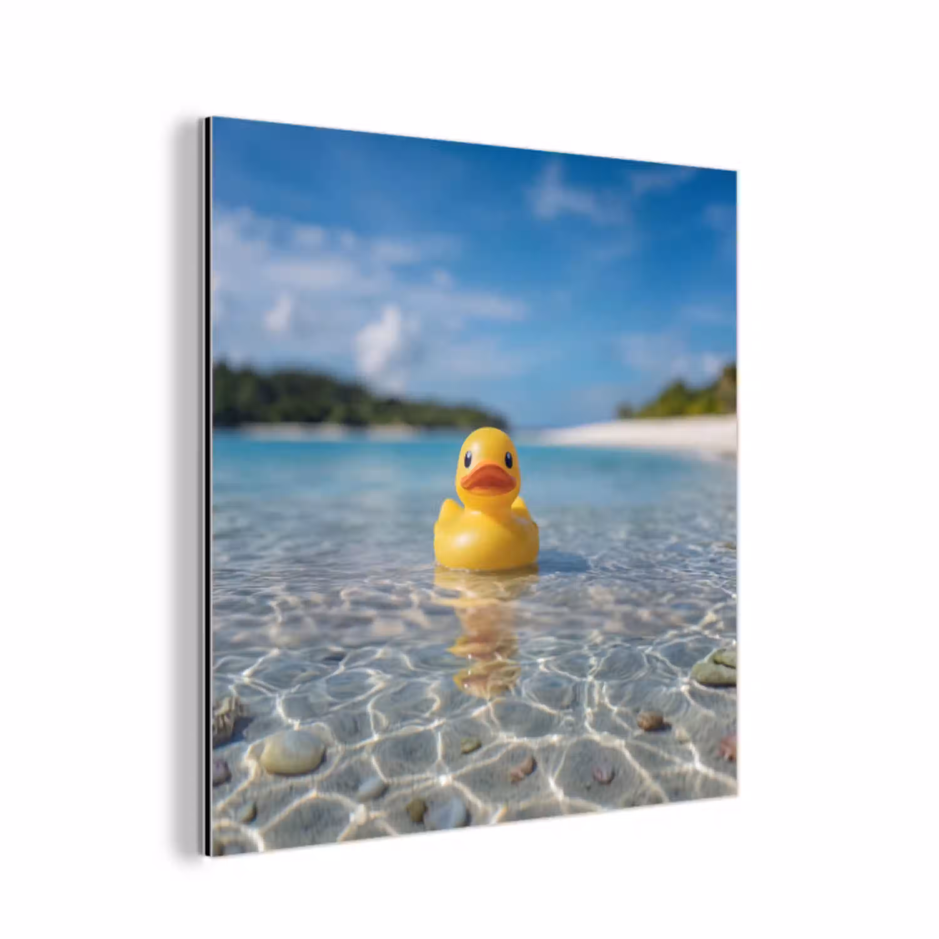 Tropisch - Badeend - geel aluminium wit klein -3d