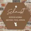 Bruin - Sierlijk Naambord Hexagon klein -sfeer2