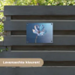 Blauw - Bloem - Glazen - Sierlijk tuinposter los doek klein -sfeer3