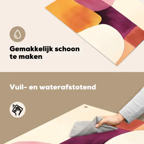 Vormen - Abstract - Kleurrijk Inductie beschemer met haakjes klein -ky-schoon-nl