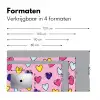Hartjes - Valentijn - Patroon - Kleurrijk Muismat XXL klein -sfeer5