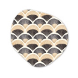 Waaier - Patroon - Zwart - Beige Wandcirkel Organisch Aluminium middel 851 -3d