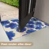 Bloemen - Blauw -Patroon - Wit Deurmat klein -USP_NL