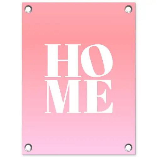 Home - Letters - Groot - Roze tuinposter los doek klein -3d