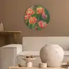 Bloemenveld - Zonnestralen - Oranje Akoestische PET Vilt - Rond klein -sfeer1