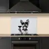 Hondje - Wijnglas - Zonnebril - Enthousiast keuken achterwand spatscherm klein -sfeer1