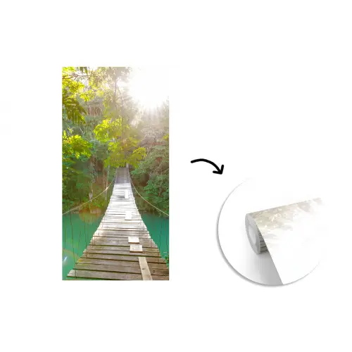 Jungle - Water - Brug - Natuur - Planten fotobehang vinyl groot -3d
