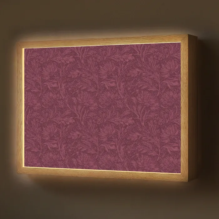 Bladeren - Patroon - Paars Light Box met batterij (Wandlamp) middel 907 -z3d_website