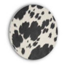 Patroon - Vacht - Zwart - Wit Akoestische PET Vilt - Rond klein -3d