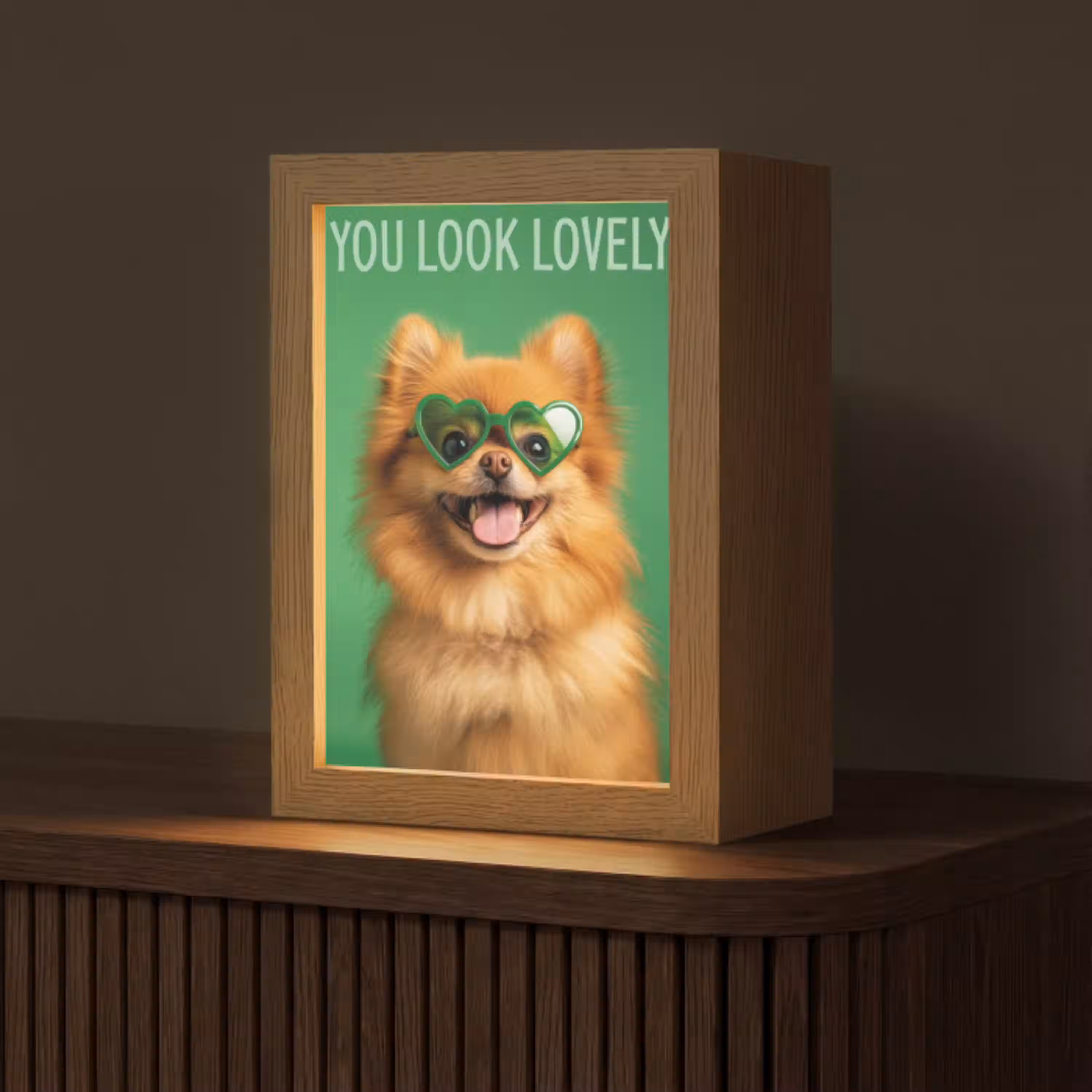 Hond - Zonnebril - Valentijn - Love Light Box met kabel (Tafellamp) klein -z3d_website