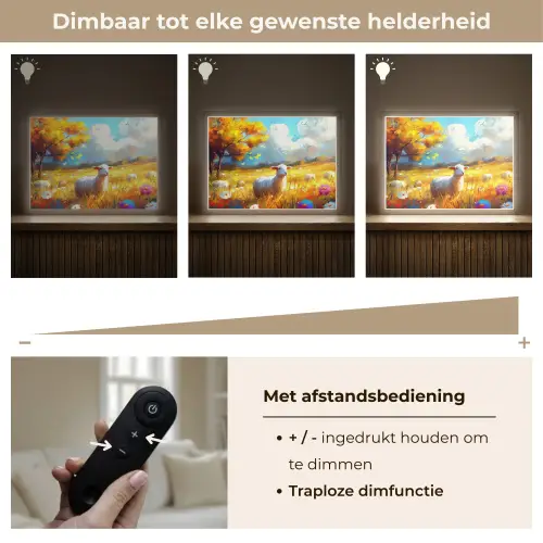 Schaap - Weide - Bloemen Light Box met batterij (Wandlamp) middel -USP_dimbaarNL