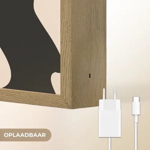 Vlekkenpatroon - Koe - Beige Light Box met batterij (Wandlamp) middel -USP_websiteoplaadbaarNL