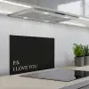 Zwart - Minimalistisch - Valentijn keuken achterwand spatscherm klein -3d_schuin