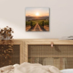 Wijngaard - Zonsondergang - Landschap aluminium wit klein -sfeer3