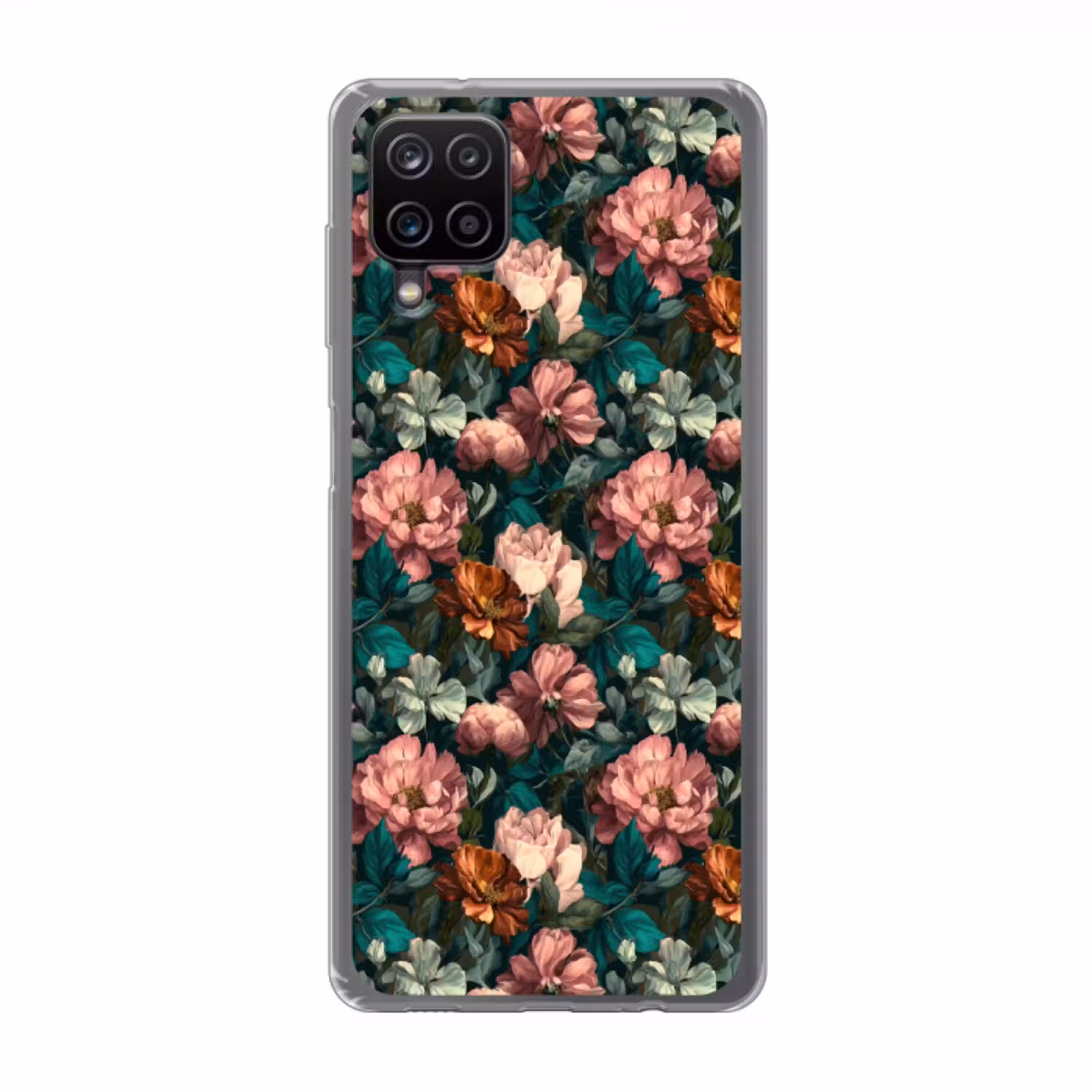 Bloemen - Schilderachtig - Patroon - Roze Telefoonhoesje Samsung Galaxy A12 klein 372 -3d