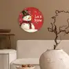 Sneeuwpret - Winter - Sneeuwpop Wandcirkel kunststof plaat 5mm dik klein -sfeer1