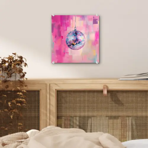 Discobal - Pink - Verf plexiglas 5mm klein -sfeer4
