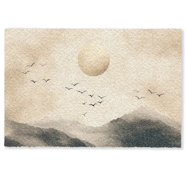 Deurmat - Landschap - Japandi - vogel