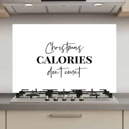 Kerst quote - Winter - Christmas calories - Wit keuken achterwand spatscherm klein -3d_website