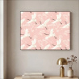 Kraanvogels - Bloesem - Roze Textielframe zwart klein 947 -sfeer2