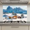 Winter - Huisje - Bergen - Uitzicht - Sneeuw keuken achterwand spatscherm klein -3d_website