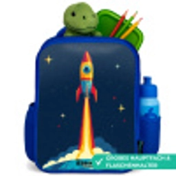 Planeet - Raket - Sterren - Donkerblauw Kinderrugzak - Blauw middel -inhoud_DE