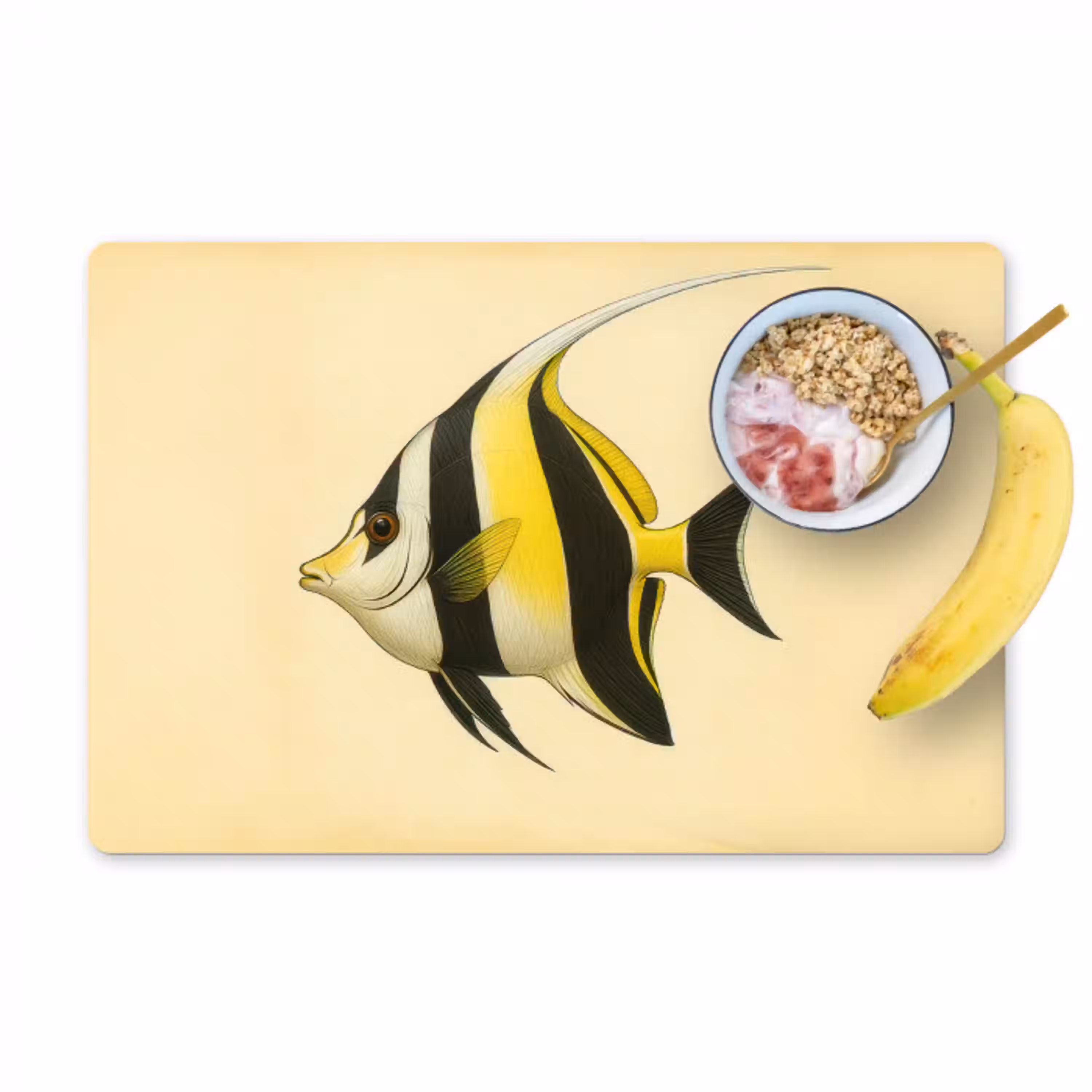 Vis - Sierlijk - Rugvin - Geel Placemat vinyl groot -zzzproduct_Kitchenyeah-website