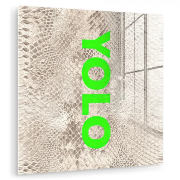 YOLO - Groen - Neon - Slangenprnt plexiglas 5mm klein -zzzproduct_nieuw