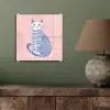 Kat - Illustratie - Minimalistisch - Roze plexiglas 5mm klein -sfeer3