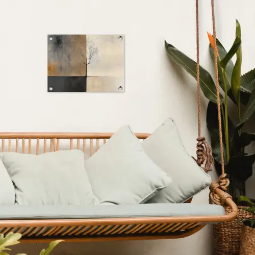 Boom - Vlakken - Takken - Kleurverloop tuinposter los doek klein -sfeer7