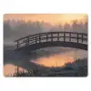 Brug - Mist - Bomen - Water muismat rubber klein -3d