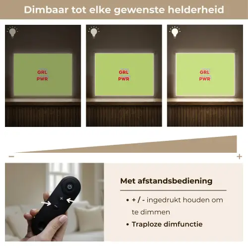 Grl pwr - Groen - Rood - 3D Light Box met batterij (Wandlamp) middel -USP_dimbaarNL