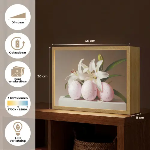 Lelies - Eieren - Pasen Light Box met batterij (Wandlamp) middel -USP_websiteoverzichtNL