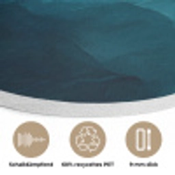 Zee - Silhouet - Abstract - Blauw Akoestische PET Vilt - Rond klein -closeup_DE