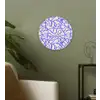 Patronen - Beige - Blauw - Lijnen Wandcirkel plexiglas klein 852 -sfeer3