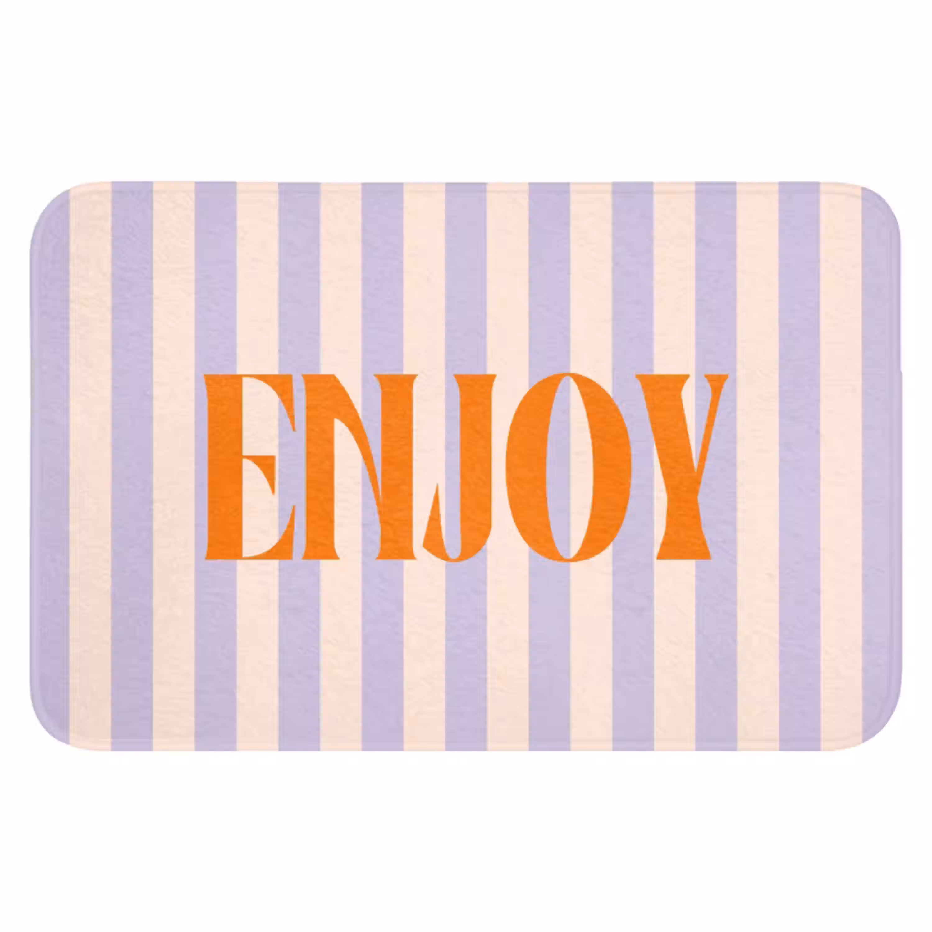 Lila - Oranje - Strepen - Enjoy WCmat klein -3d