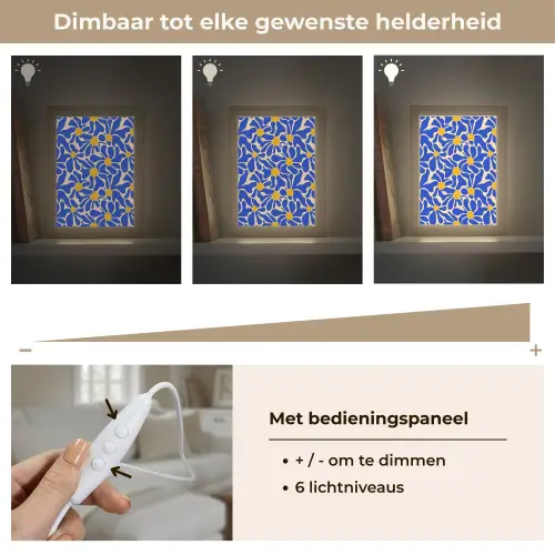 Abstract - Bloem - Blauw Light Box met kabel (Tafellamp) klein 925 -USP_dimbaarNL