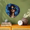Vrouw - Blauw - Bloemen - Vlinders - Natuur Wandcirkel Organisch Forex 3mm klein -sfeer2